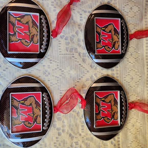 Football Ornament Photo Frame Christmas Tree Terps Maryland - Picture 5 of 9